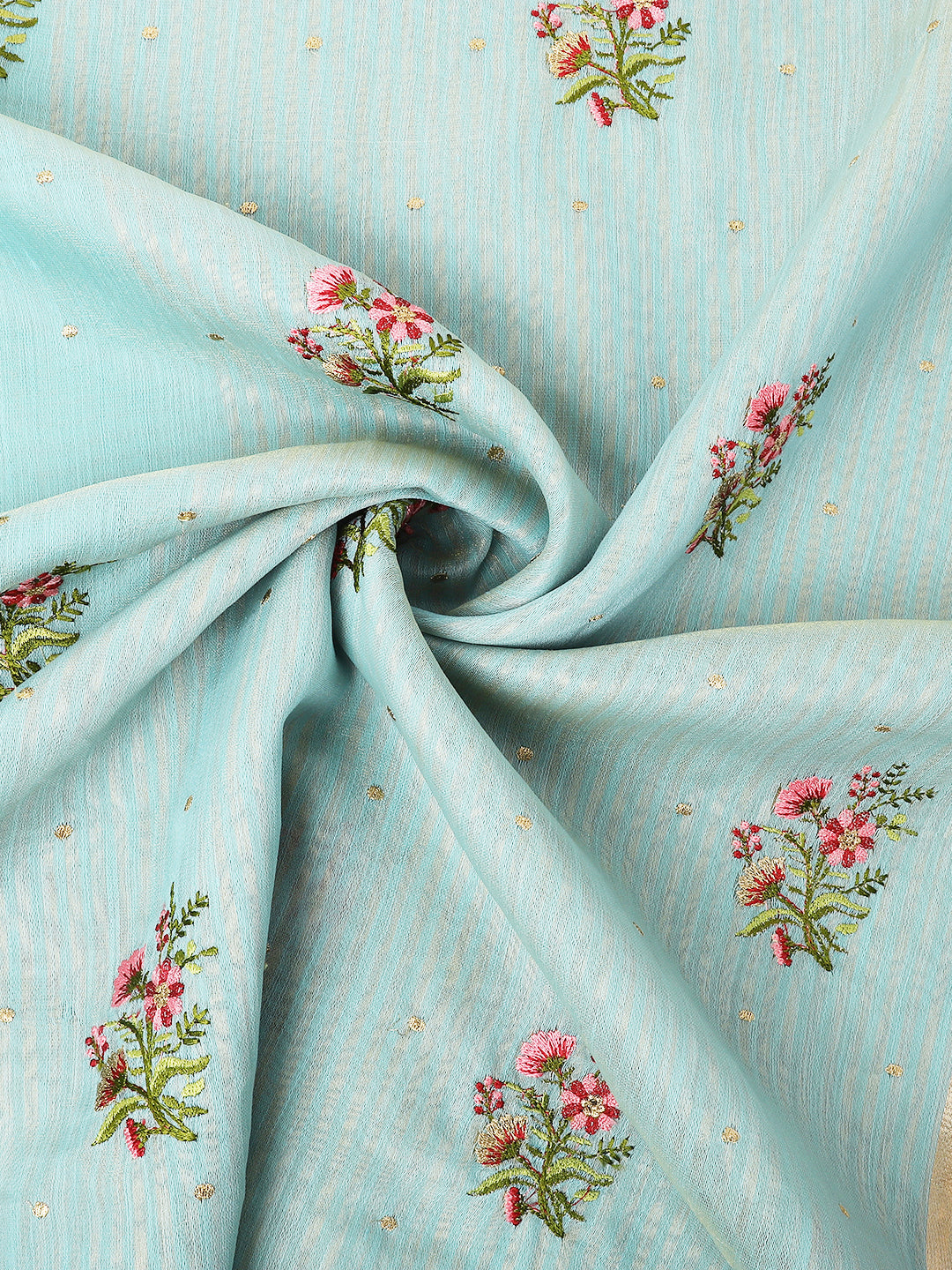Dhiyona GR Women's Kashmira Sky Cotton Silk Saree