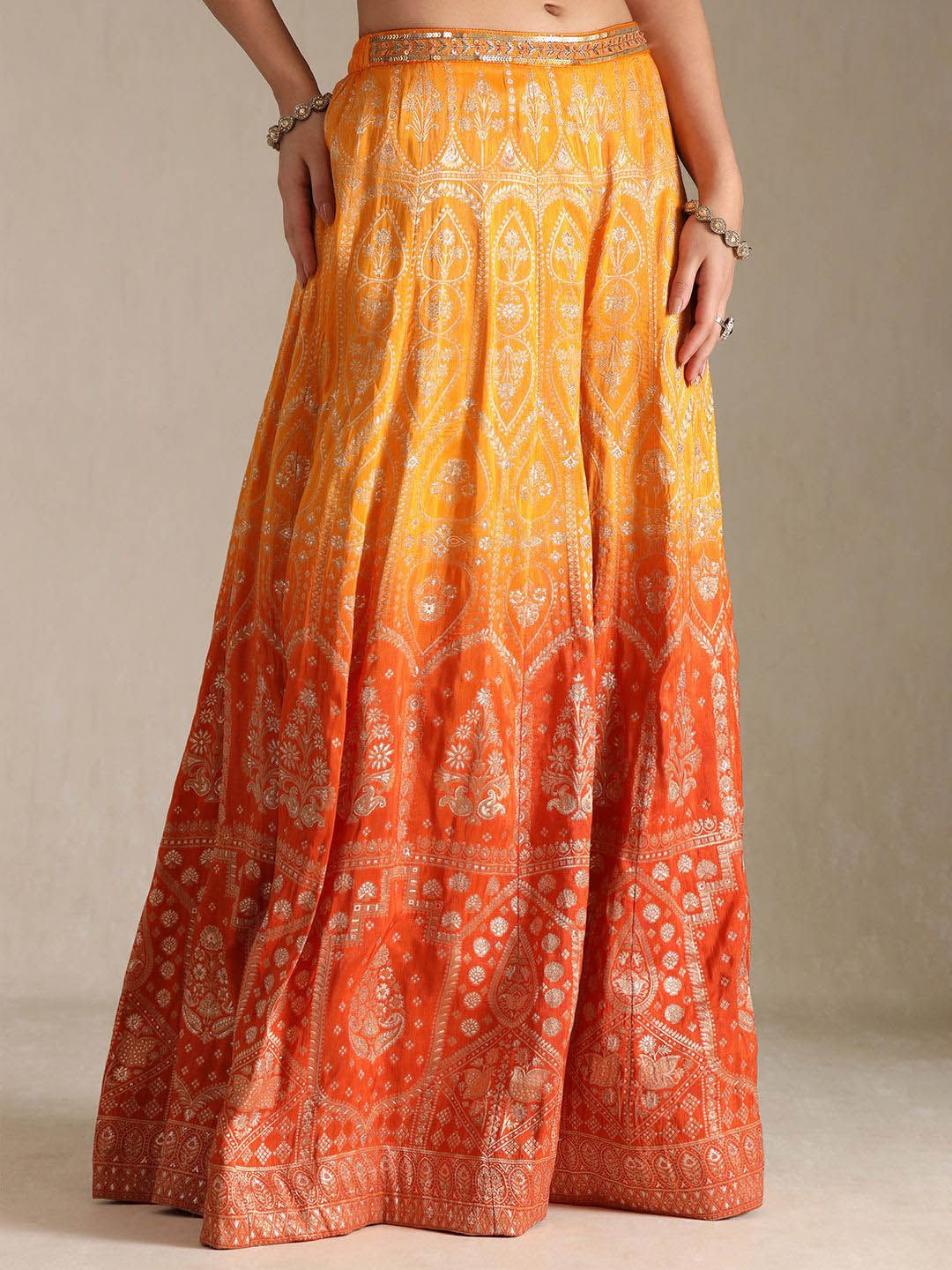 Dhiyona SO Women's Women Embroidered Crop Top Palazzos & Dupatta