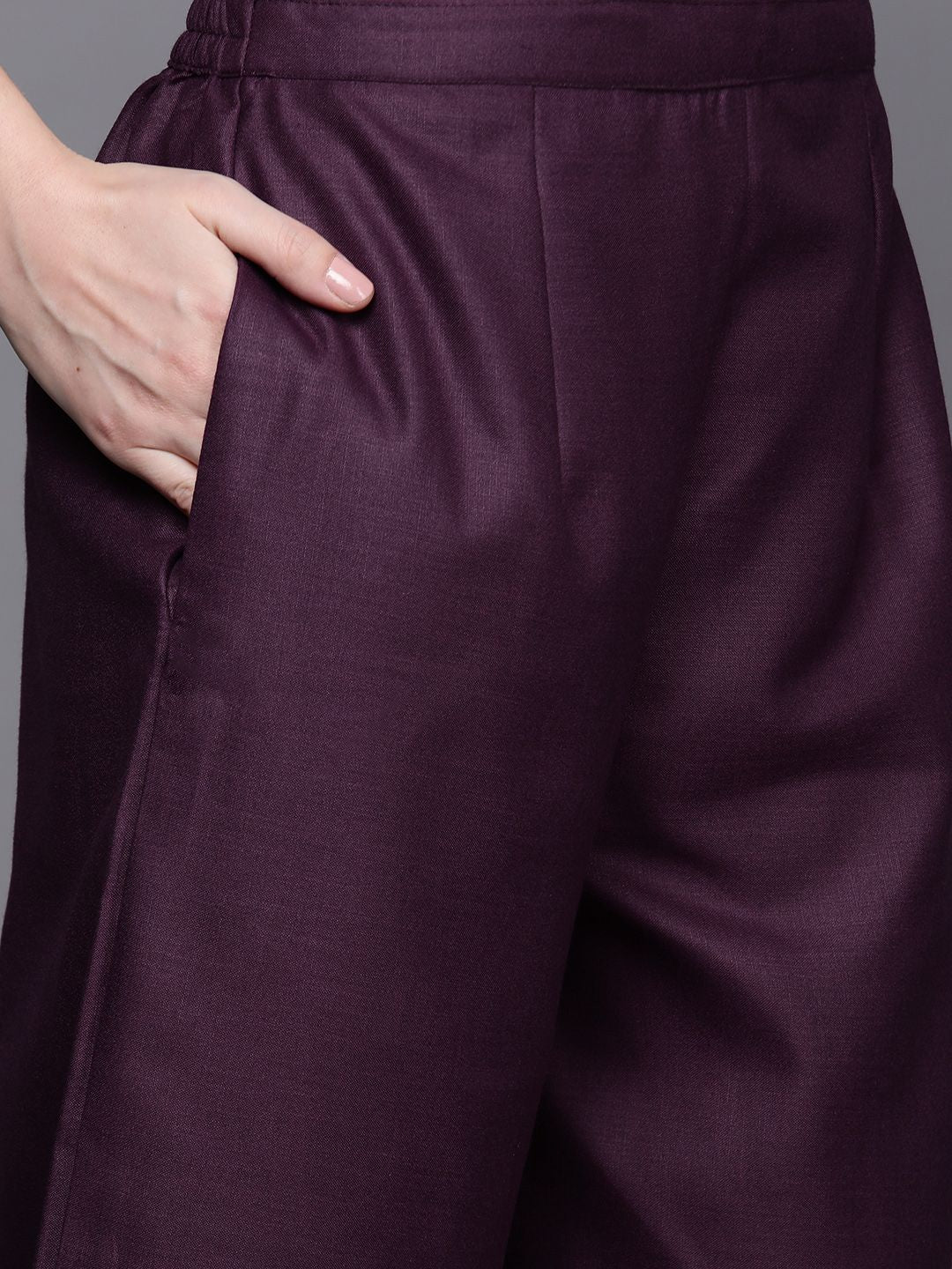 Dhiyona IE Women Purple Yoke Design Kurta with Palazzos & With Dupatta