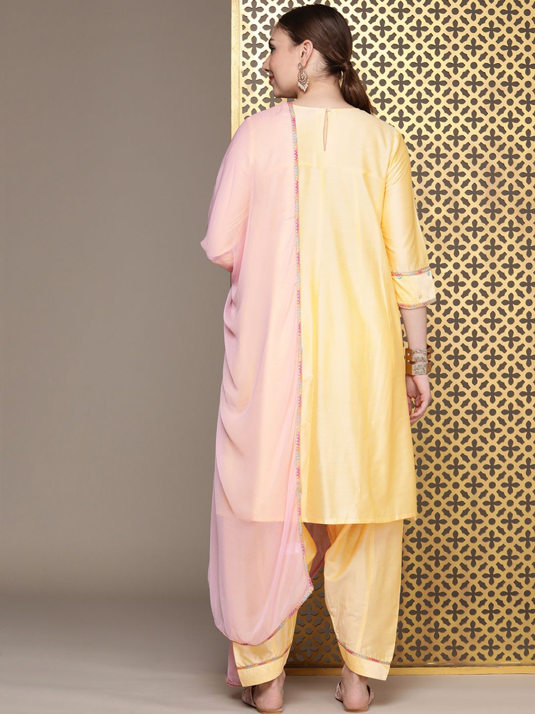 Dhiyona PD Women Jashn Empire Gotta Patti Kurta with Churidar & Dupatta