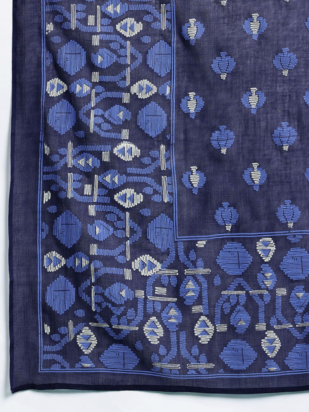 Dhiyona IE Floral Printed Panelled Pure Cotton Kurta with Trousers & Dupatta