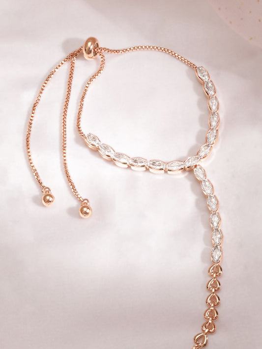 Dhiyona RJ Women's 18KT Gold-Plated Ring Bracelet With Hathphool