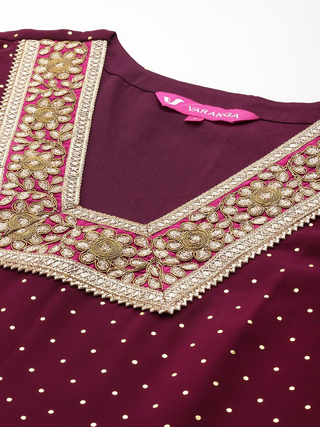 Dhiyona VA Women's Gotta Patti Embroidered Silk Georgette Kurta with Trousers & Dupatta