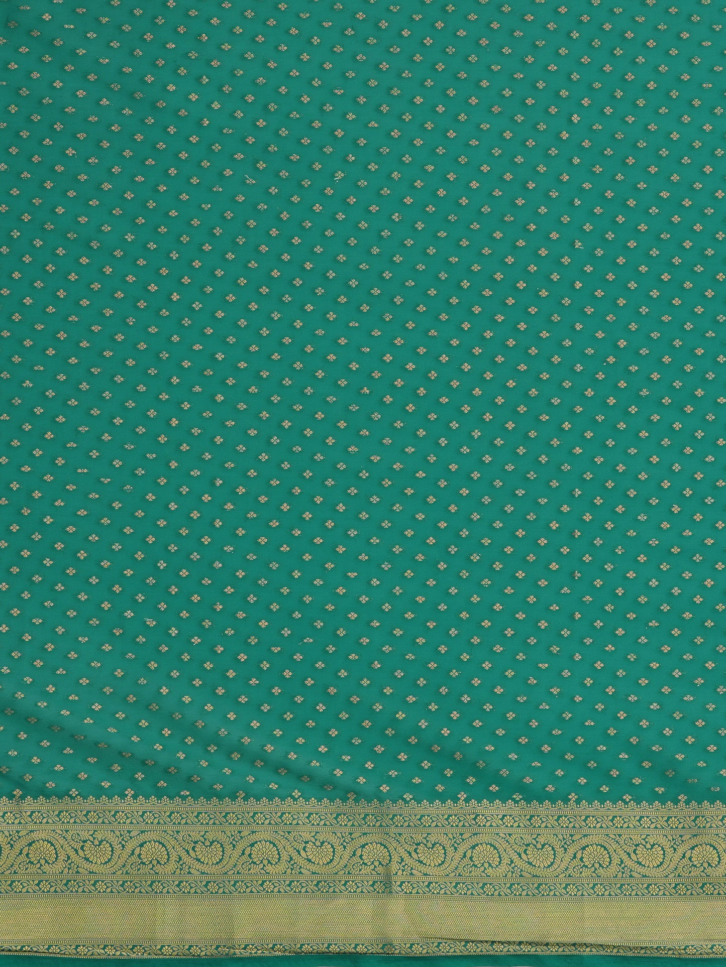 Women's Georgette Teal blue Woven Design Designer Saree With Blouse Piece