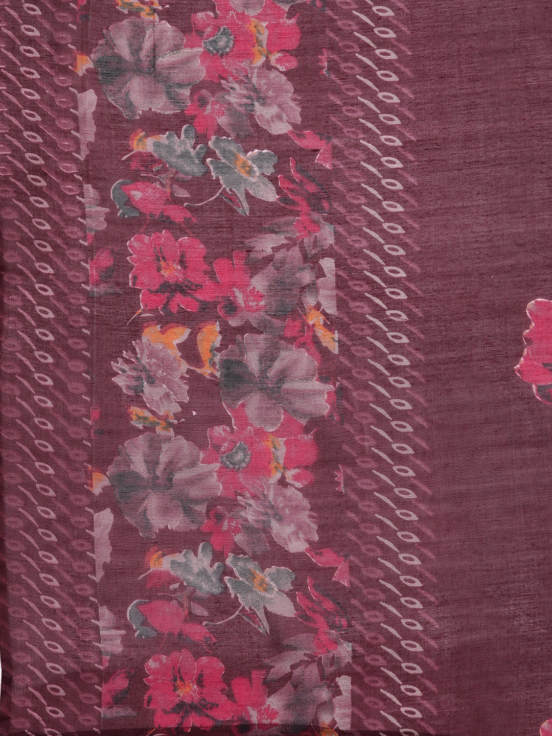 Dhiyona VR Women's Maroon Floral Printed Embroidered Kurta Paired With Bottom And Dupatta