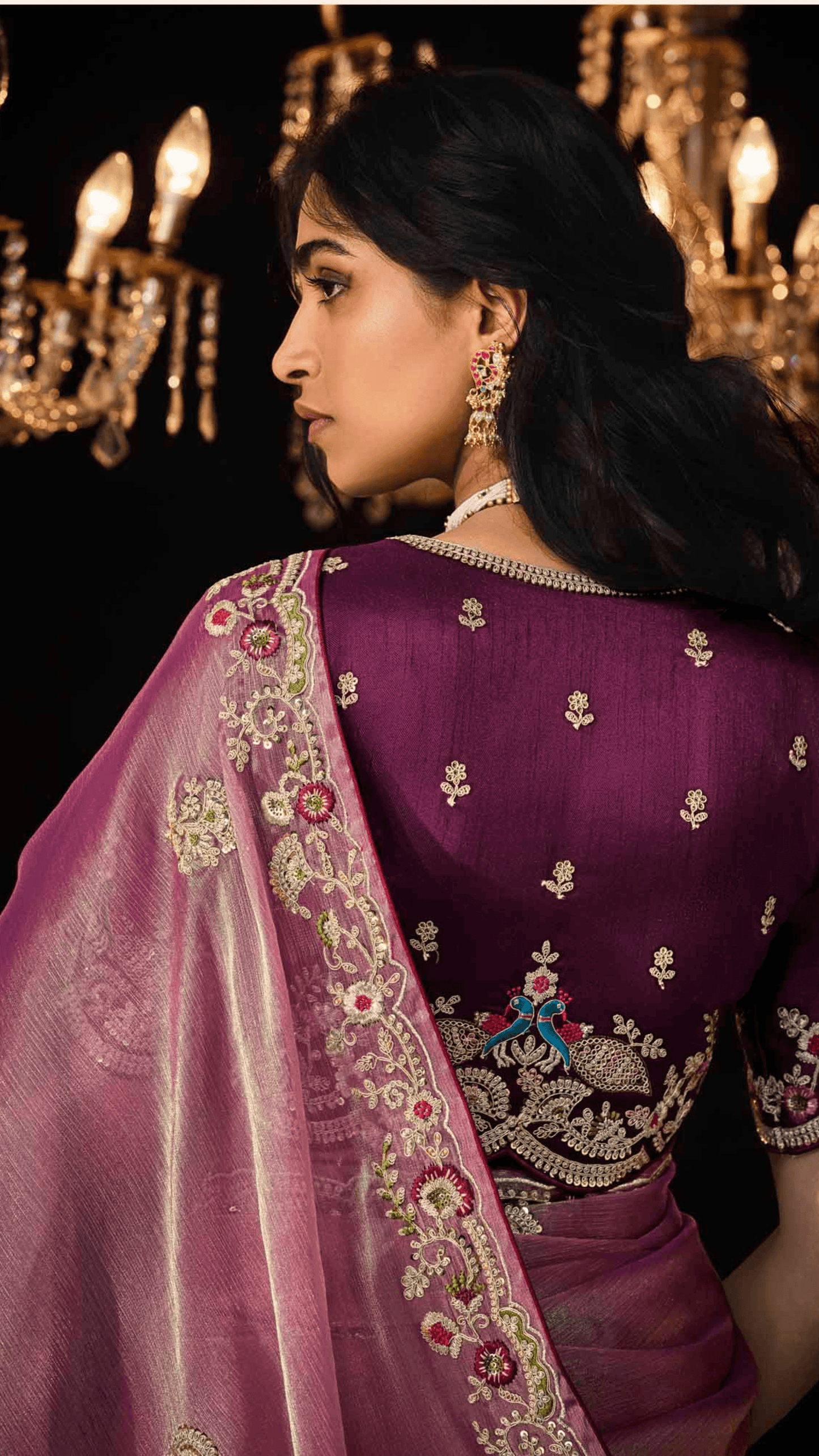 Dhiyona KM Women Exquisite Purple Designer Tissue Silk Saree: A Masterpiece Of Elegance And Craftsmanship