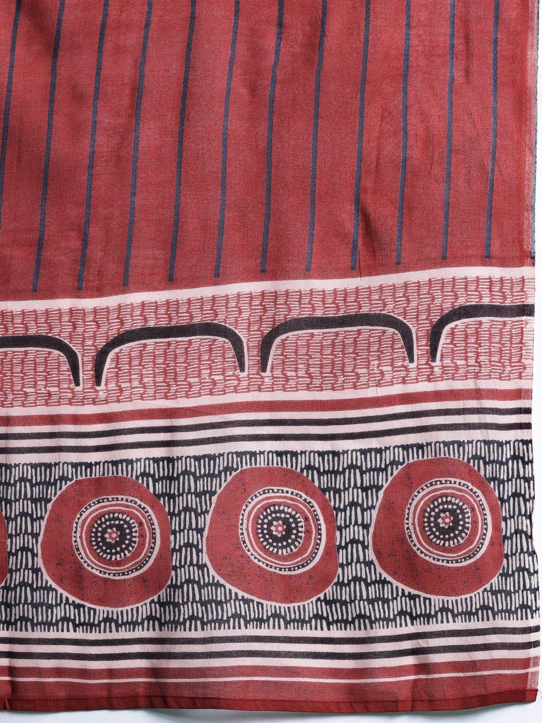 Dhiyona IE Geometric Printed Pure Cotton Kurta with Trousers & Dupatta