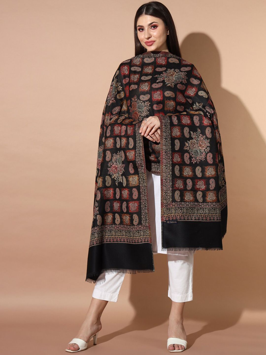 Dhiyona PA Ethnic Motifs Woven Design Jamawar Shawl