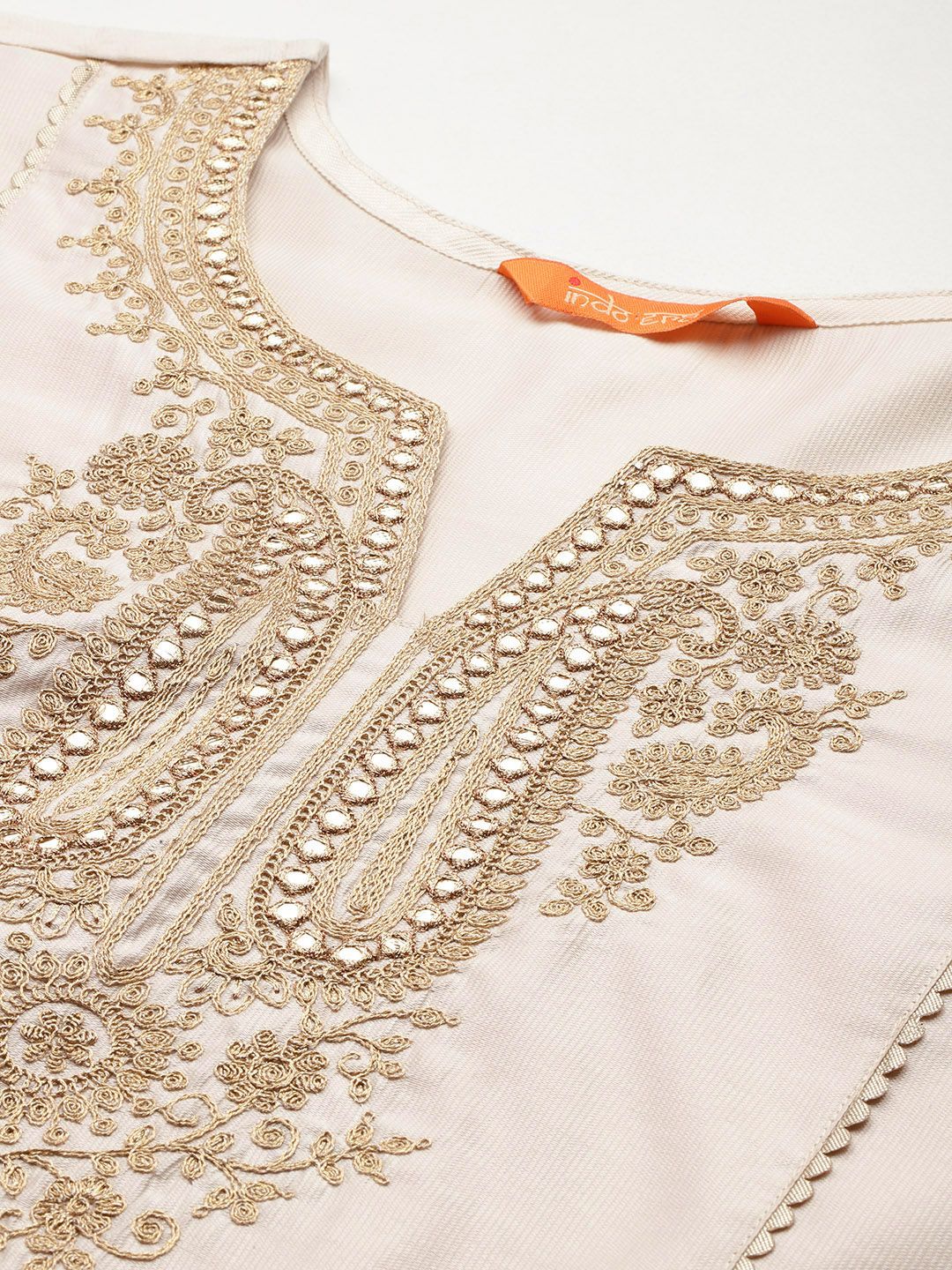 Dhiyona IE Plus Size Ethnic Motifs Embroidered Panelled Liva Kurta Set