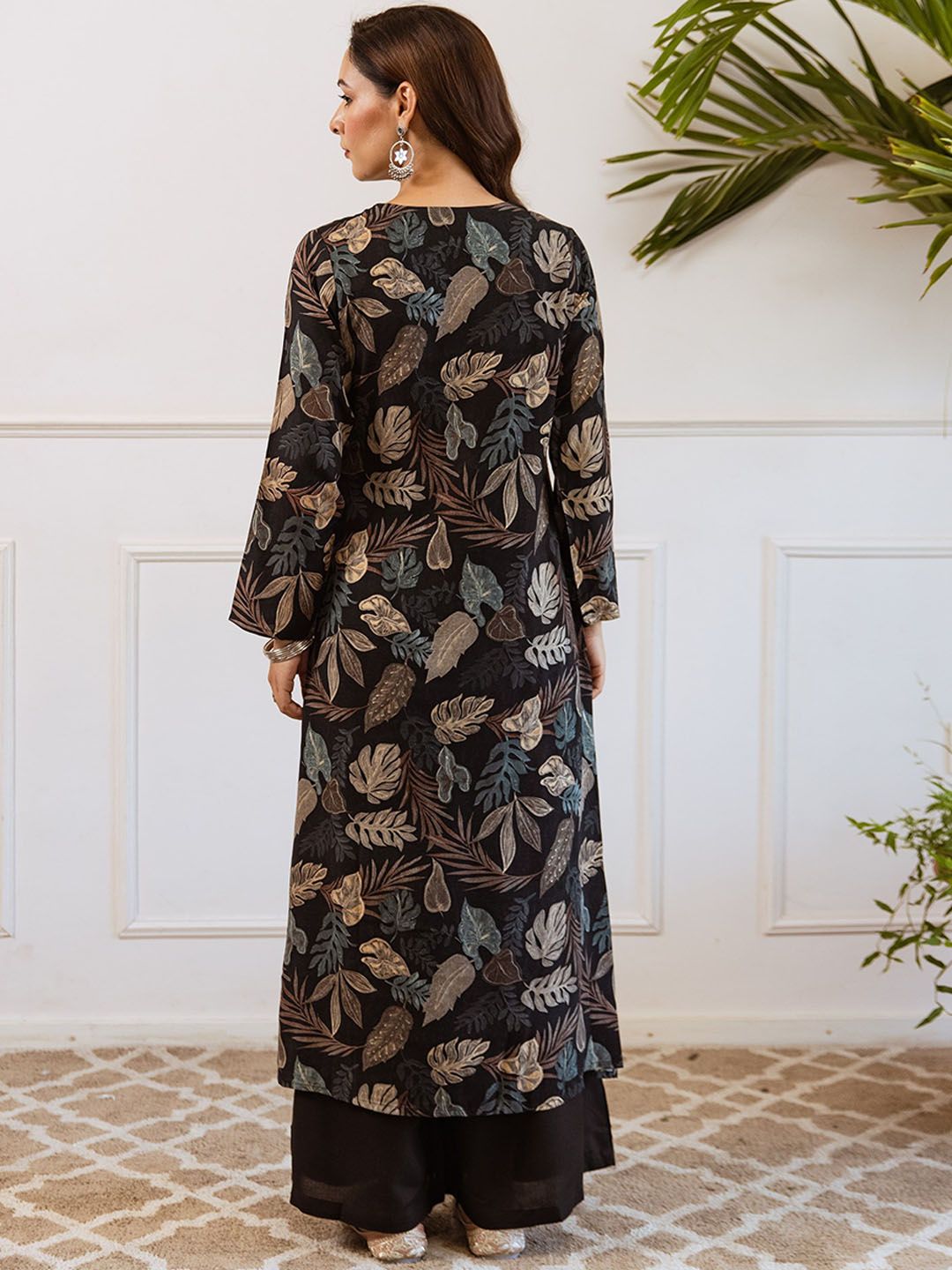 Dhiyona SN Women's Floral Printed A-Line Kurta with Palazzo