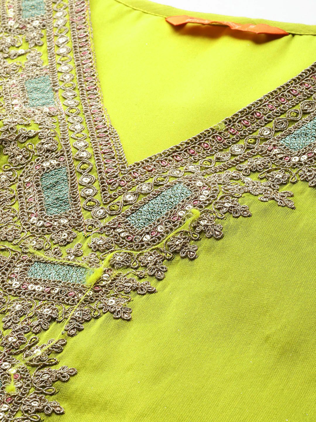 Dhiyona IE Women Ethnic Motifs Embroidered Regular Kurta with Trousers & With Dupatta