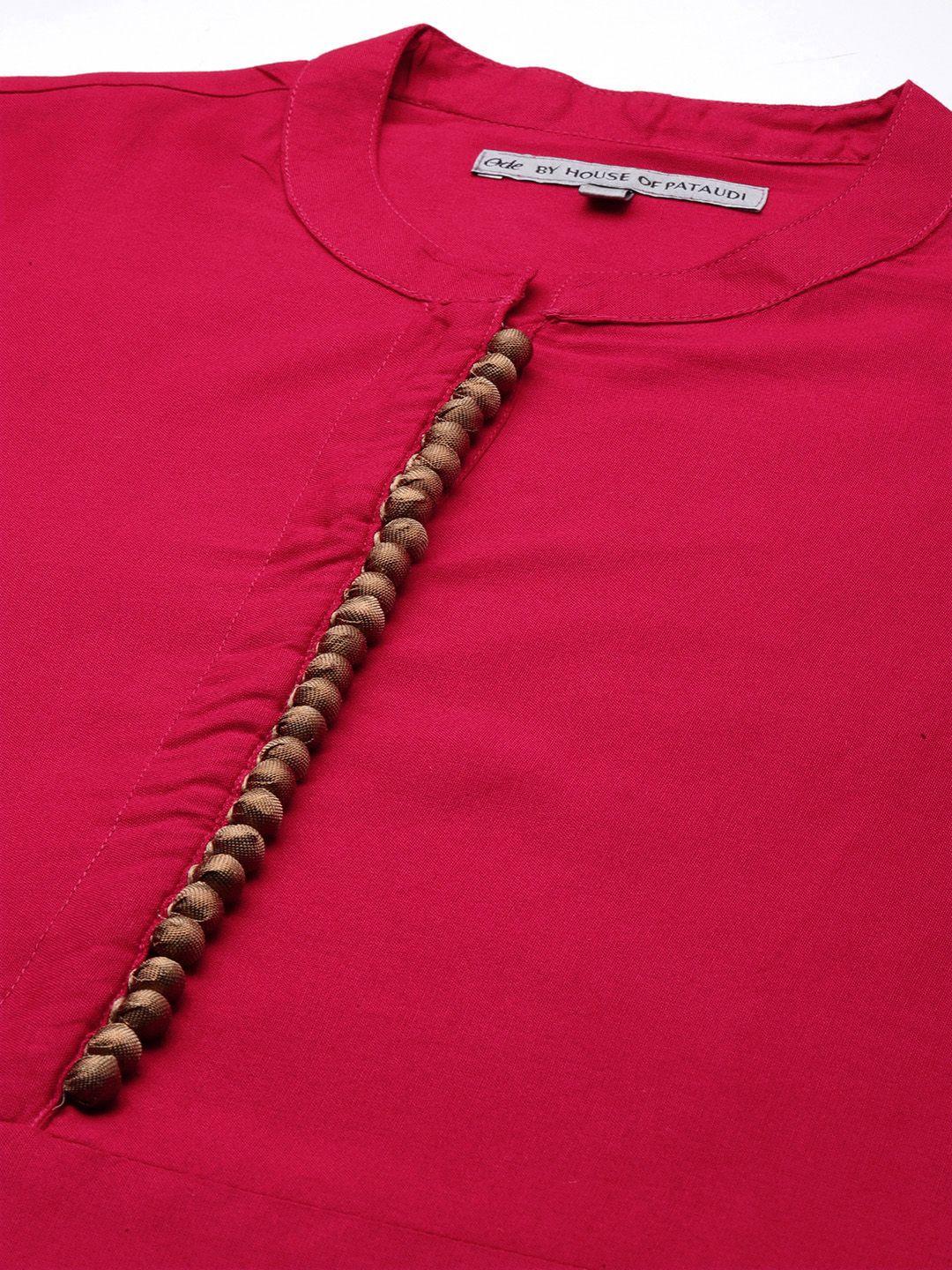 Dhiyona OD Women Pink Bandhani Kurta with Trousers & With Dupatta
