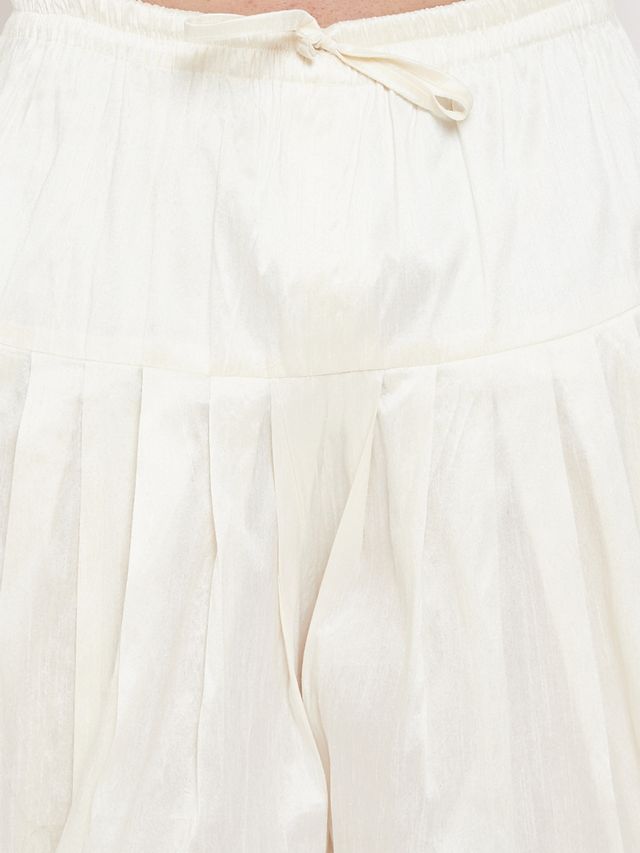 Men's Cream Silk Blend Regular Dhoti