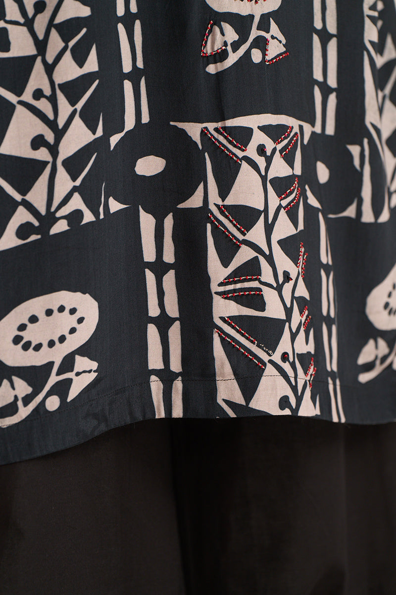 Women's Black Cotton Kurta