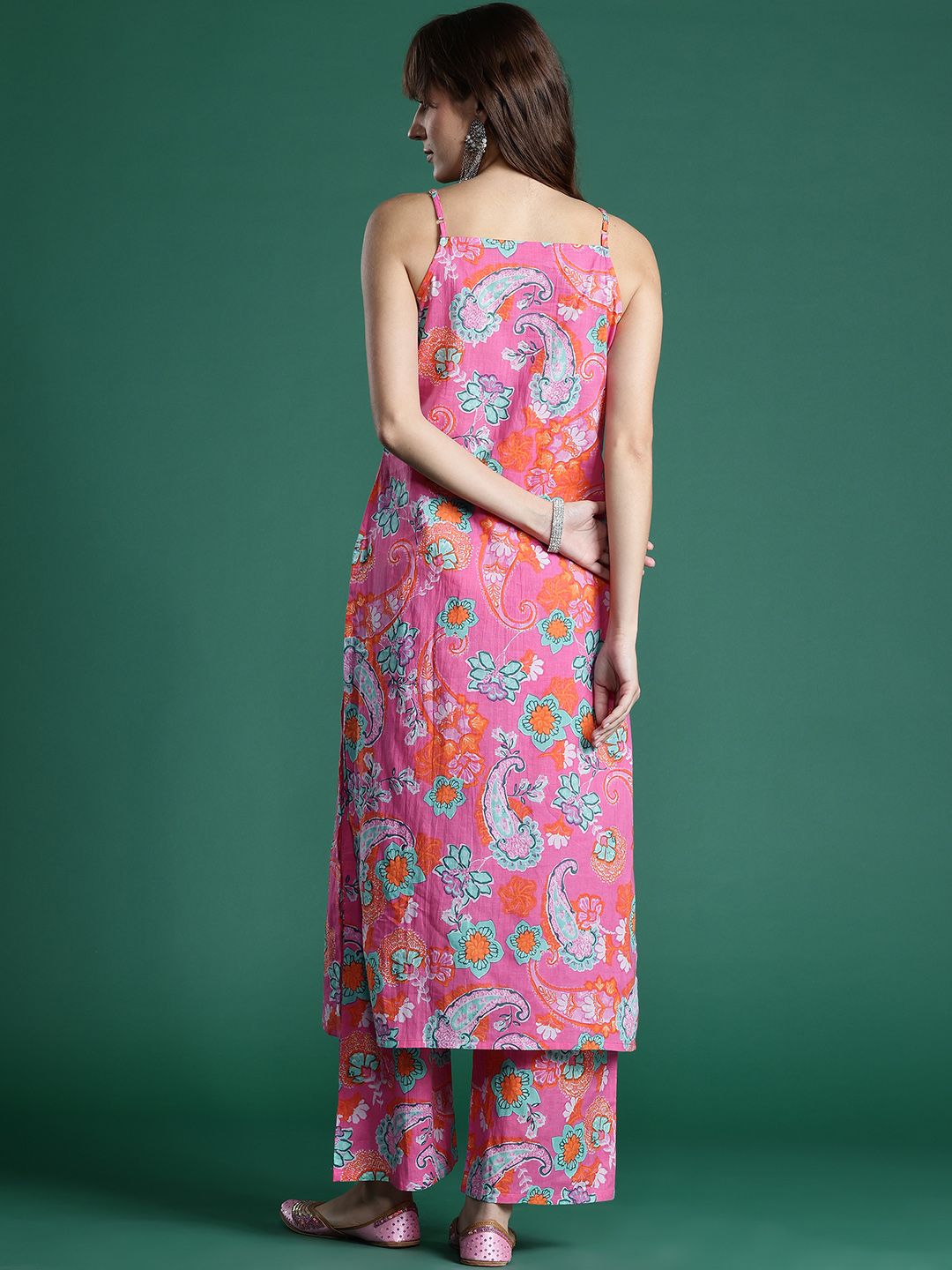Dhiyona IE Floral Printed Pure Cotton Kurta with Palazzos