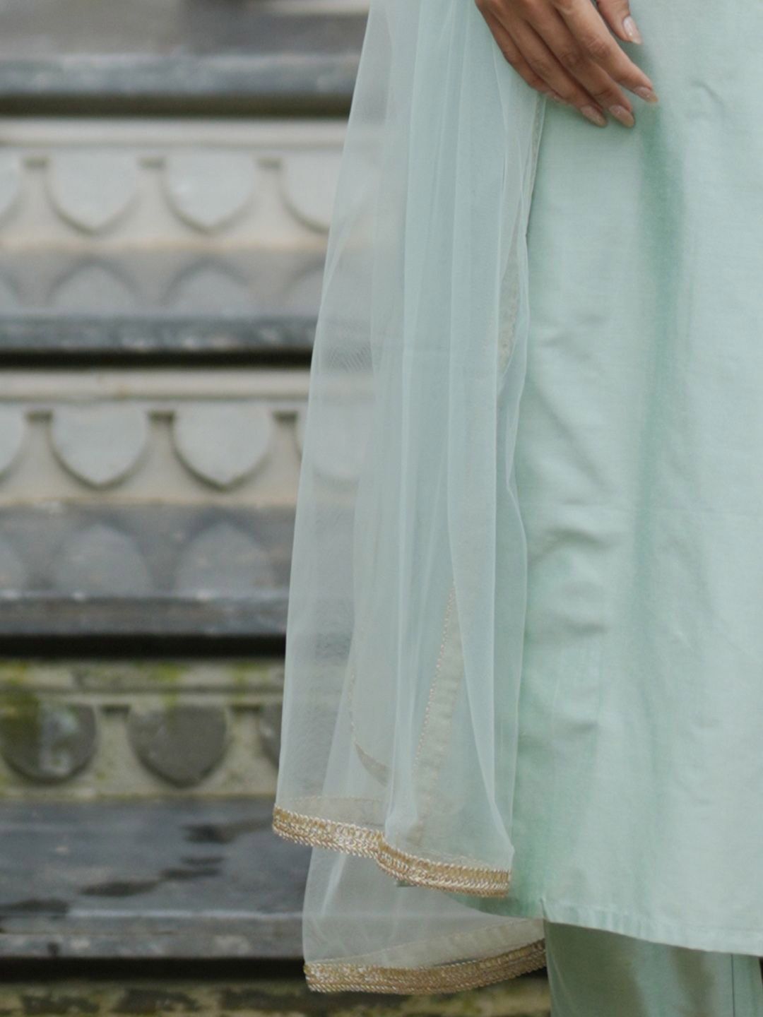 Women Embroidered Regular Kurta with Trousers & With Dupatta