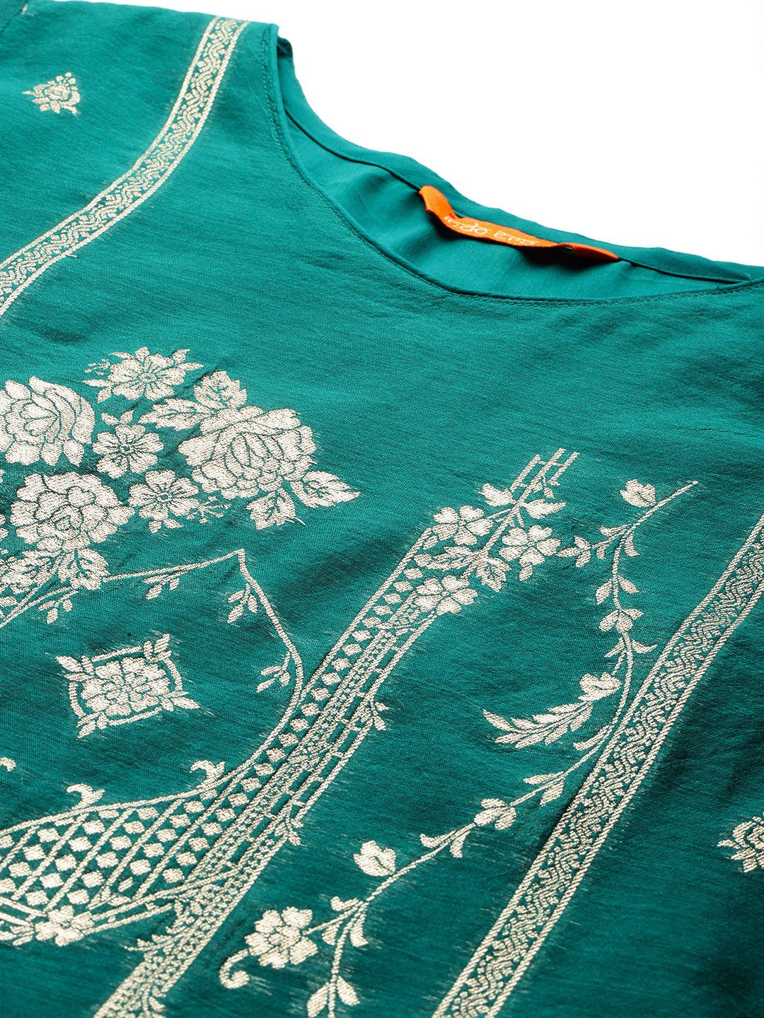 Dhiyona IE Ethnic Motifs Woven Design Zari Kurta With Trousers & Dupatta