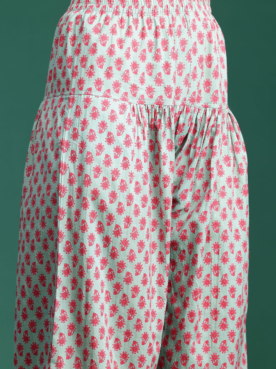 Dhiyona IE Floral Printed Pure Cotton Kurta with Salwar & With Dupatta
