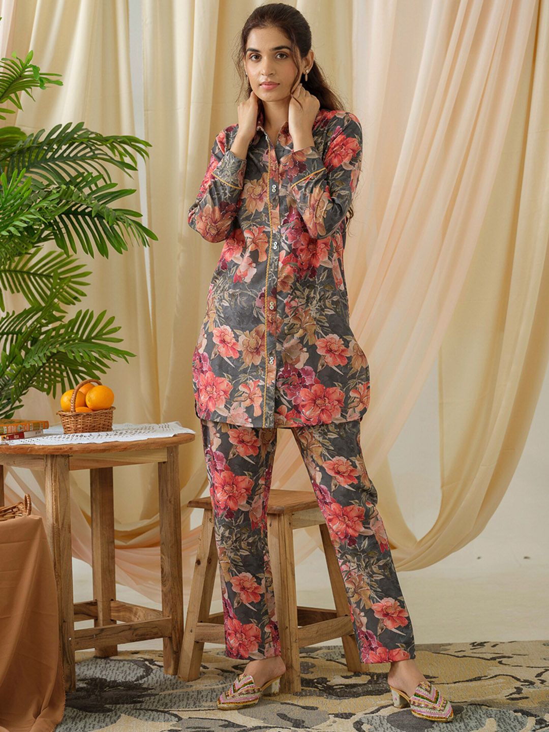 Dhiyona IE Printed Shirt & Trousers