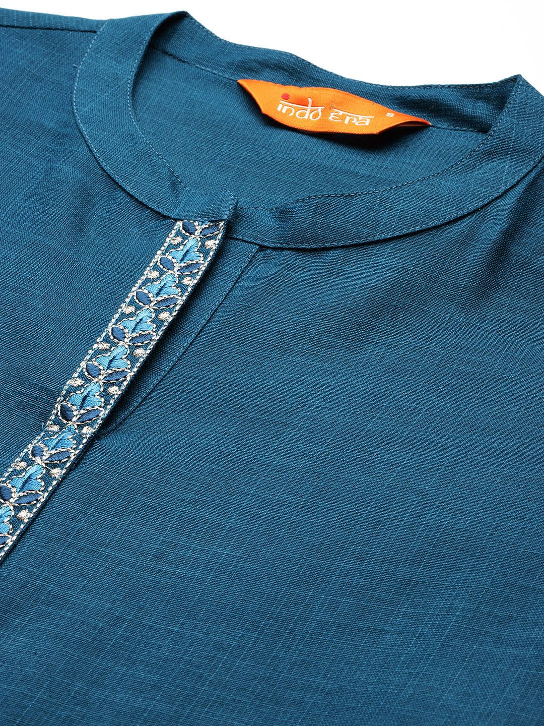Dhiyona IE Embroidered Pure Cotton Kurta with Trousers & Dupatta