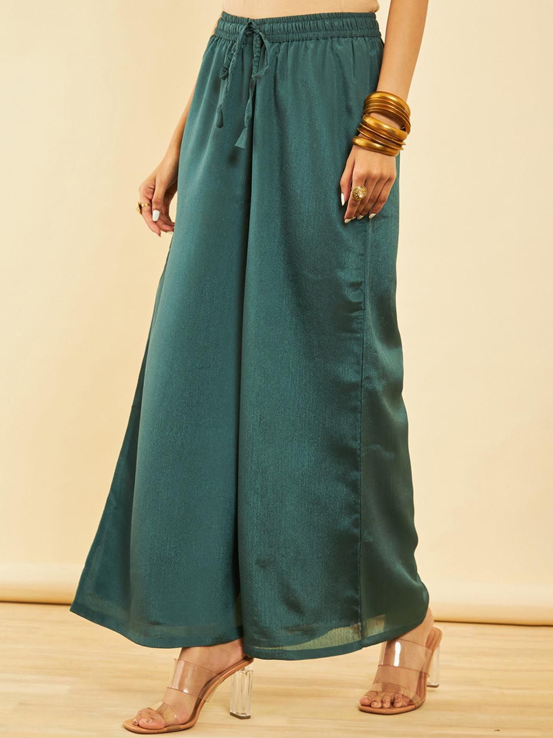 Dhiyona SO Women's Ethnic Motifs Yoke Design Regular Sequinned Kurta with Palazzos & Dupatta