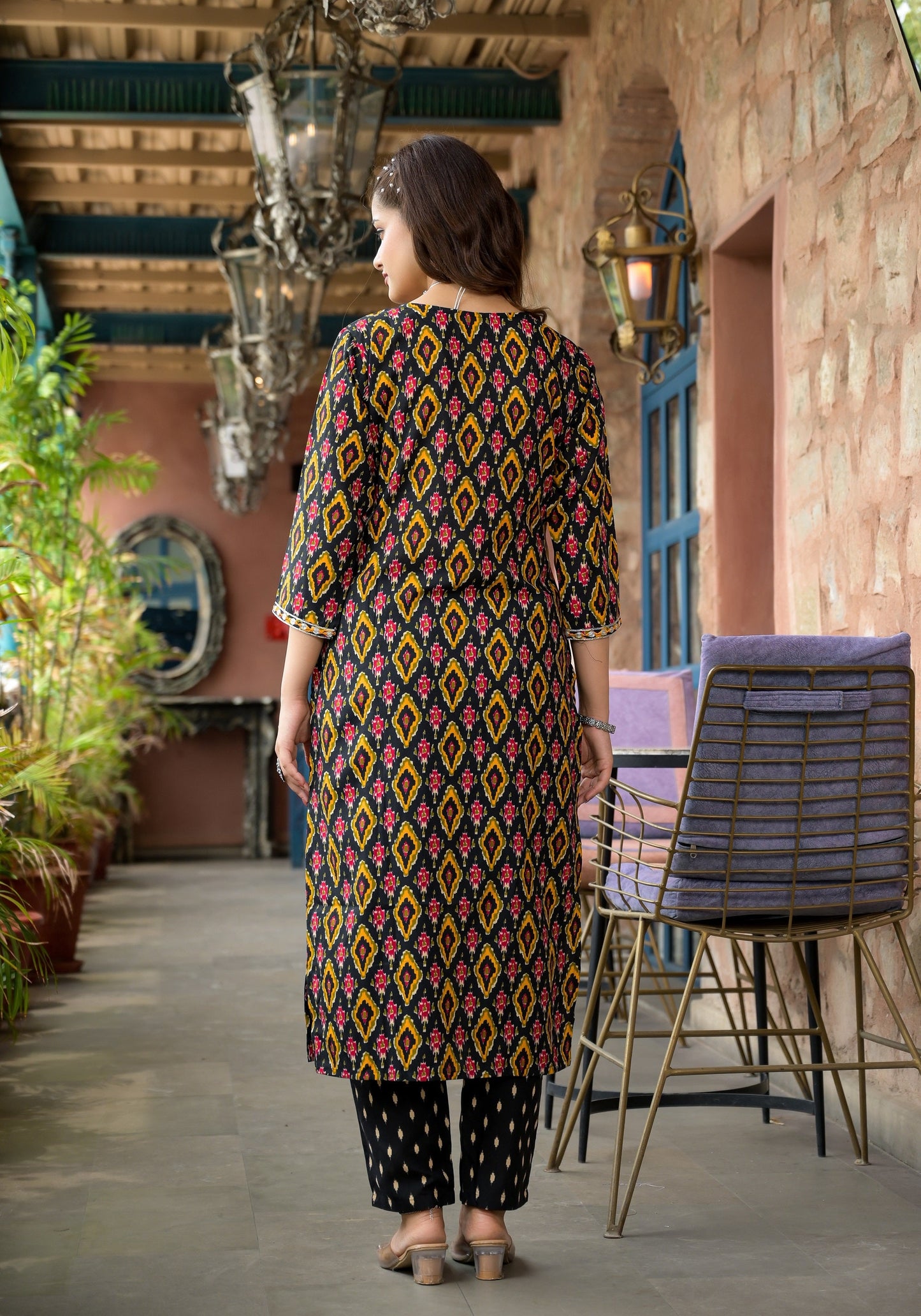 Women Yellow Embroidery Viscose Rayon Kurta, Pant And Dupatta Set