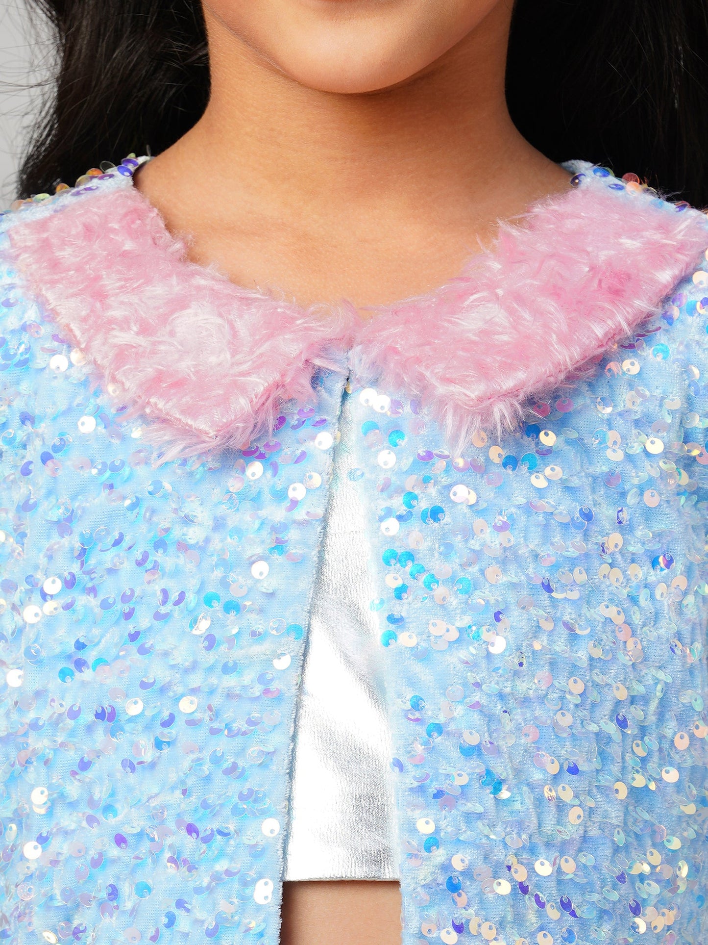Razzle Dazzle Girls Sequins Blue Party Jacket