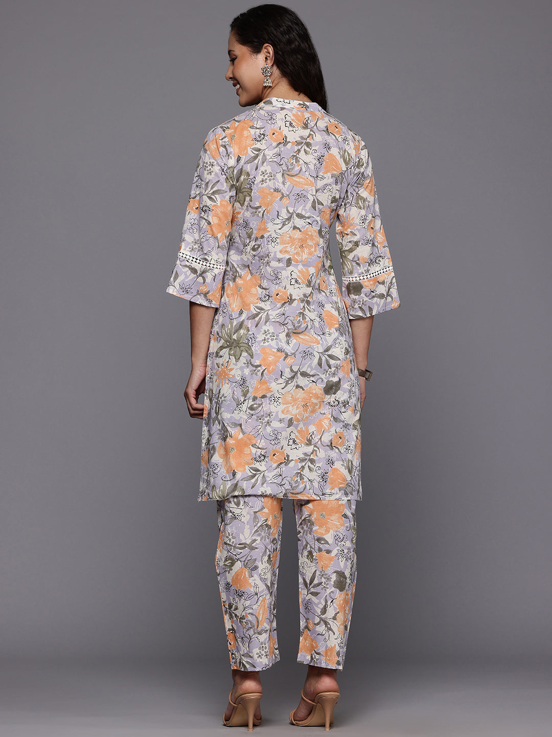 Dhiyona VR Women's Purple Floral Printed Co-Ord Set
