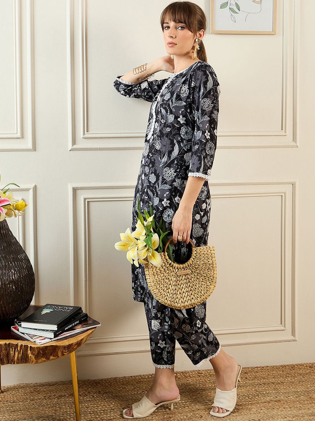 Dhiyona IE Printed Tunic & Trousers Co-Ords Set