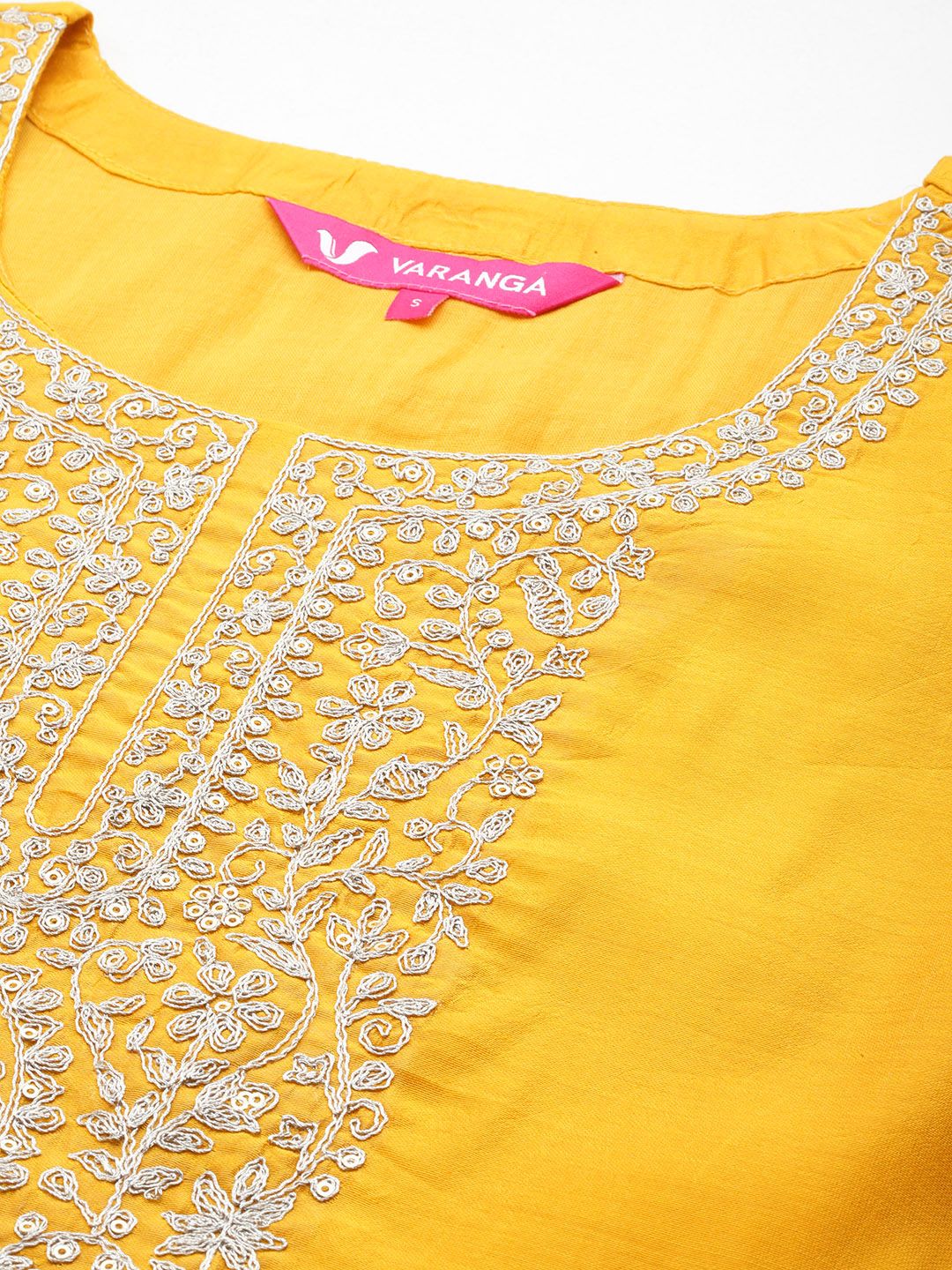 Dhiyona VA Women's Ethnic Motifs Embroidered Chanderi Silk Kurta with Trousers & With Dupatta