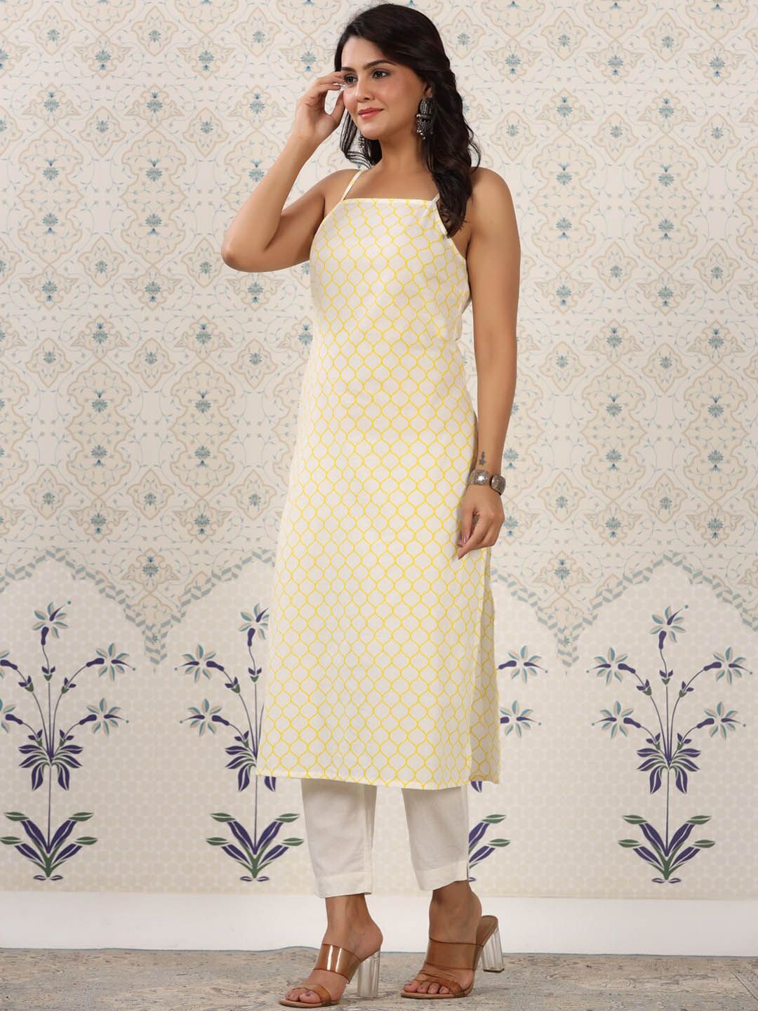 Dhiyona OD Geometric Printed Pure Cotton Kurta