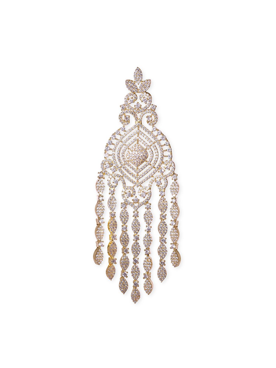 Dhiyona RJ Women's 22K Gold-Plated Cubic Zirconia Studded Chandelier Earrings