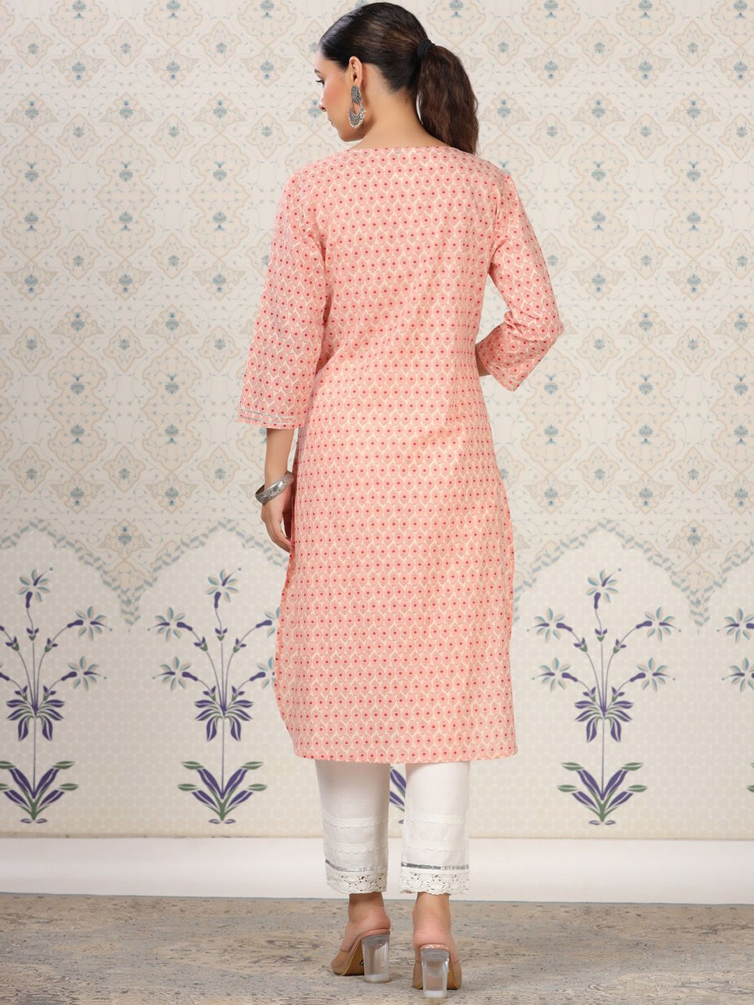 Dhiyona OD Floral Printed Straight Pure Cotton Kurta