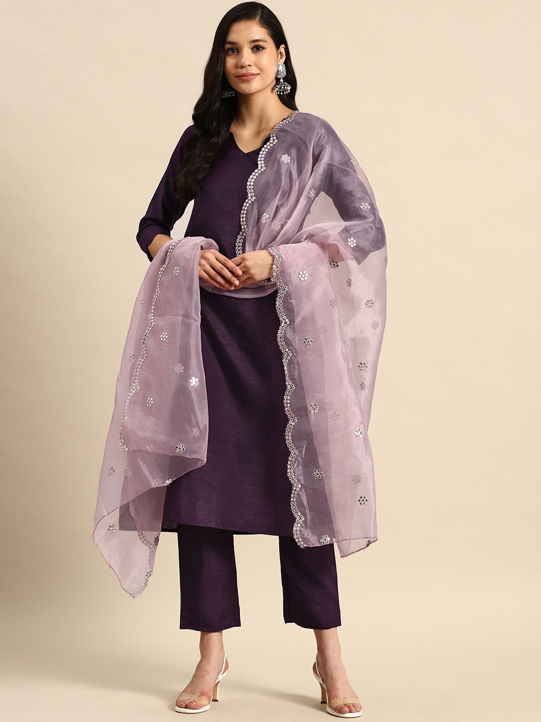 Dhiyona SN Women's Regular Kurta with Trousers & Dupatta