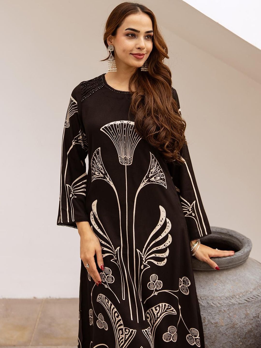 Dhiyona IS Women's Women Floral Printed Kurta with Palazzo
