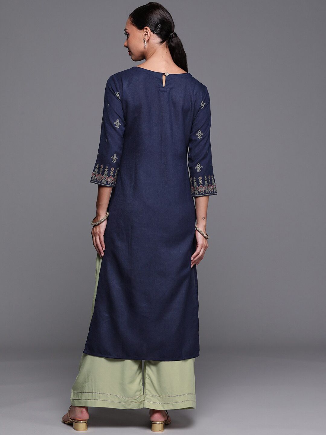 Dhiyona IE Women Ethnic Motifs Printed Straight Cotton Kurta