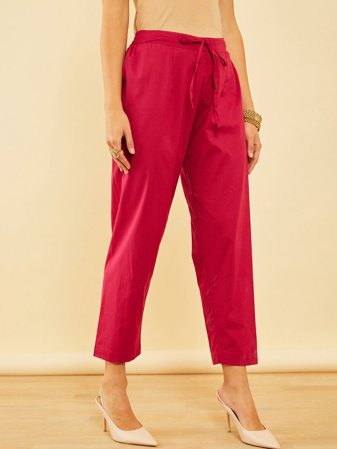 Dhiyona SO Women's Bandhani Printed Sequinned Chanderi Silk Kurta & Trousers With Dupatta