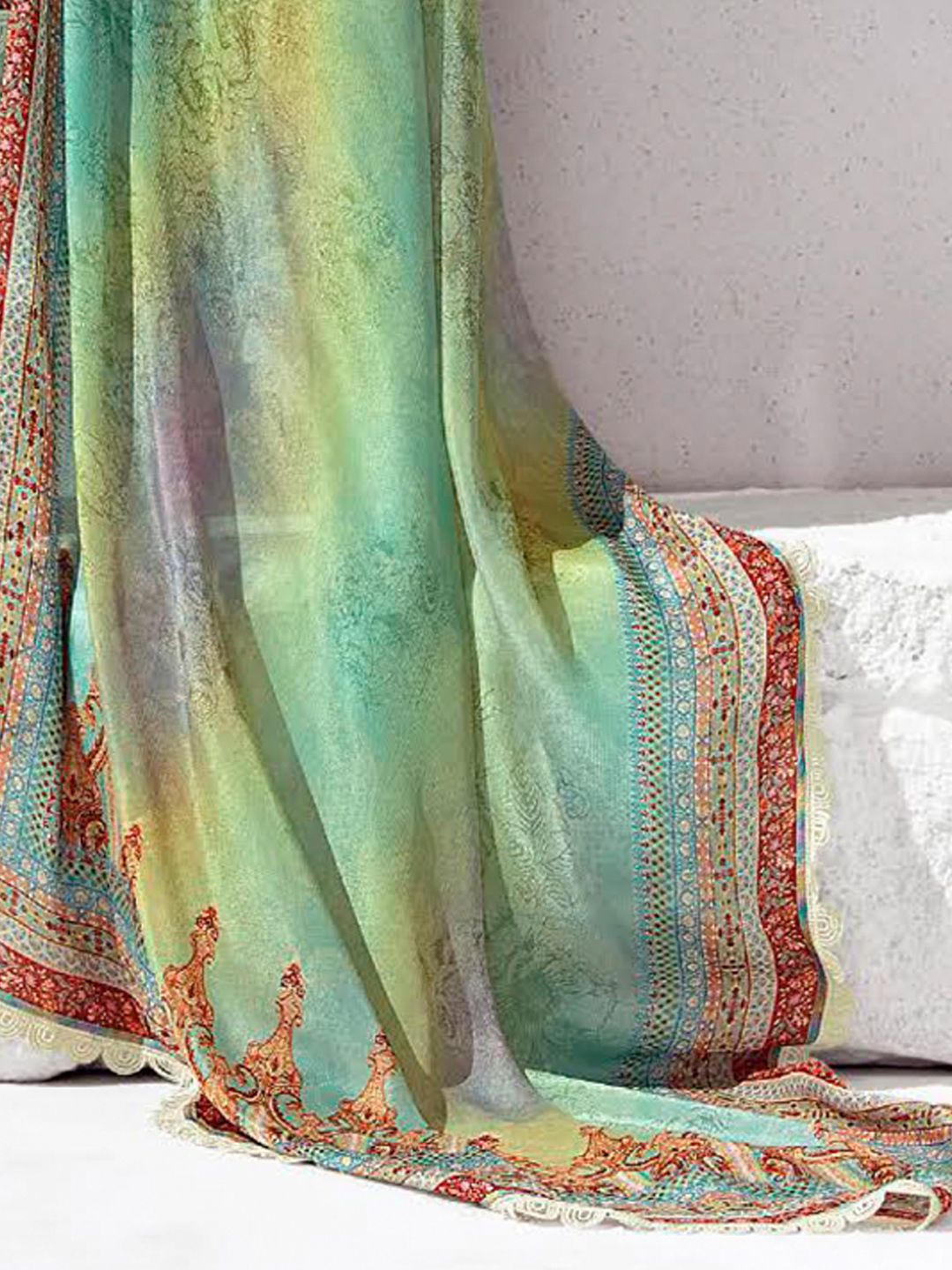 Dhiyona IE Women Ethnic Motifs Printed Regular Kurta Trousers With Dupatta