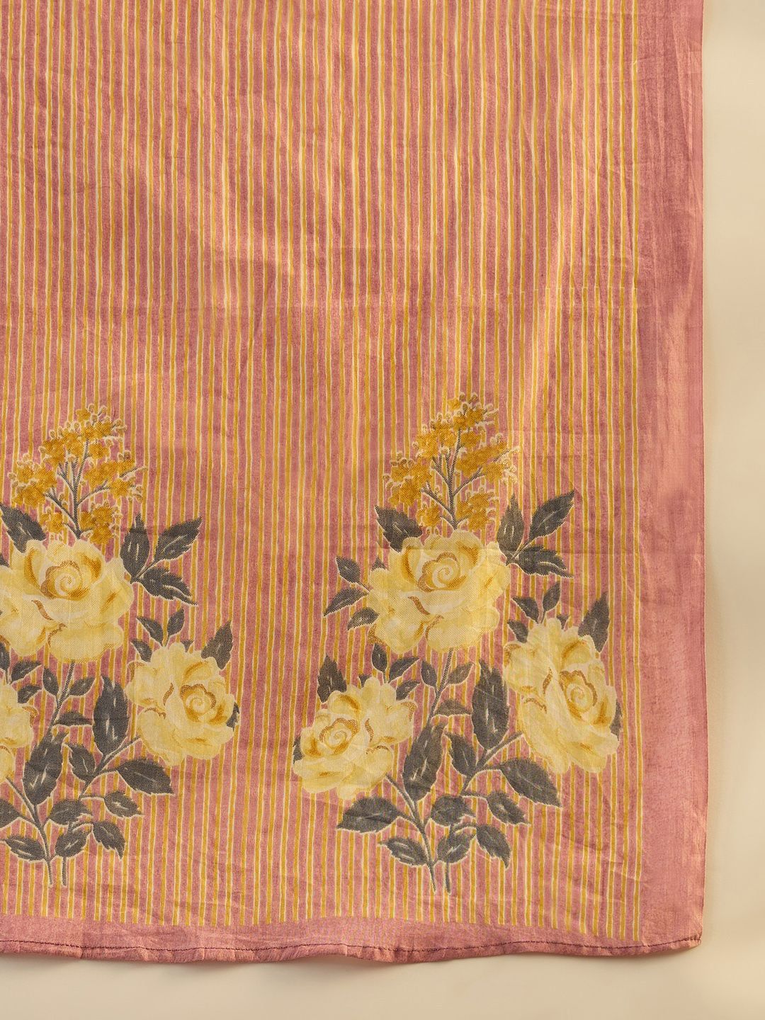 Dhiyona IE Floral Printed Pure Cotton Kurta With Trousers & Dupatta