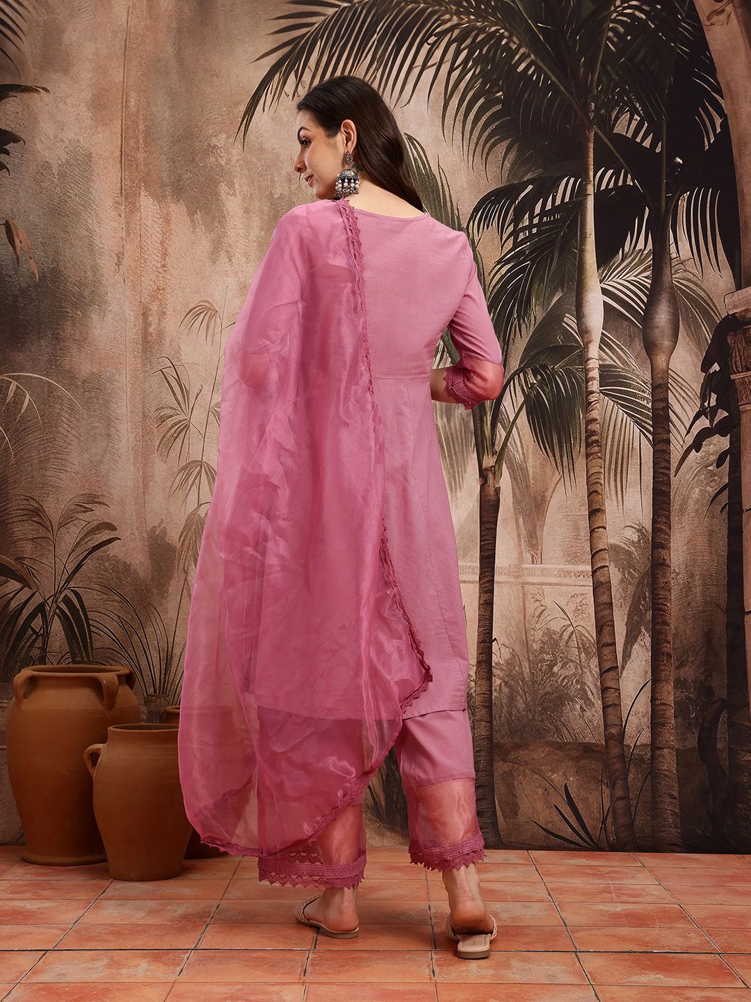 Dhiyona SN Women's Pure Cotton Kurta With Palazzos & Dupatta