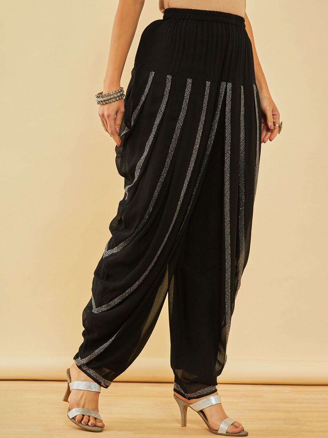 Dhiyona SO Women's Printed Regular Beads and Stones Kurta with Dhoti Pant & Dupatta