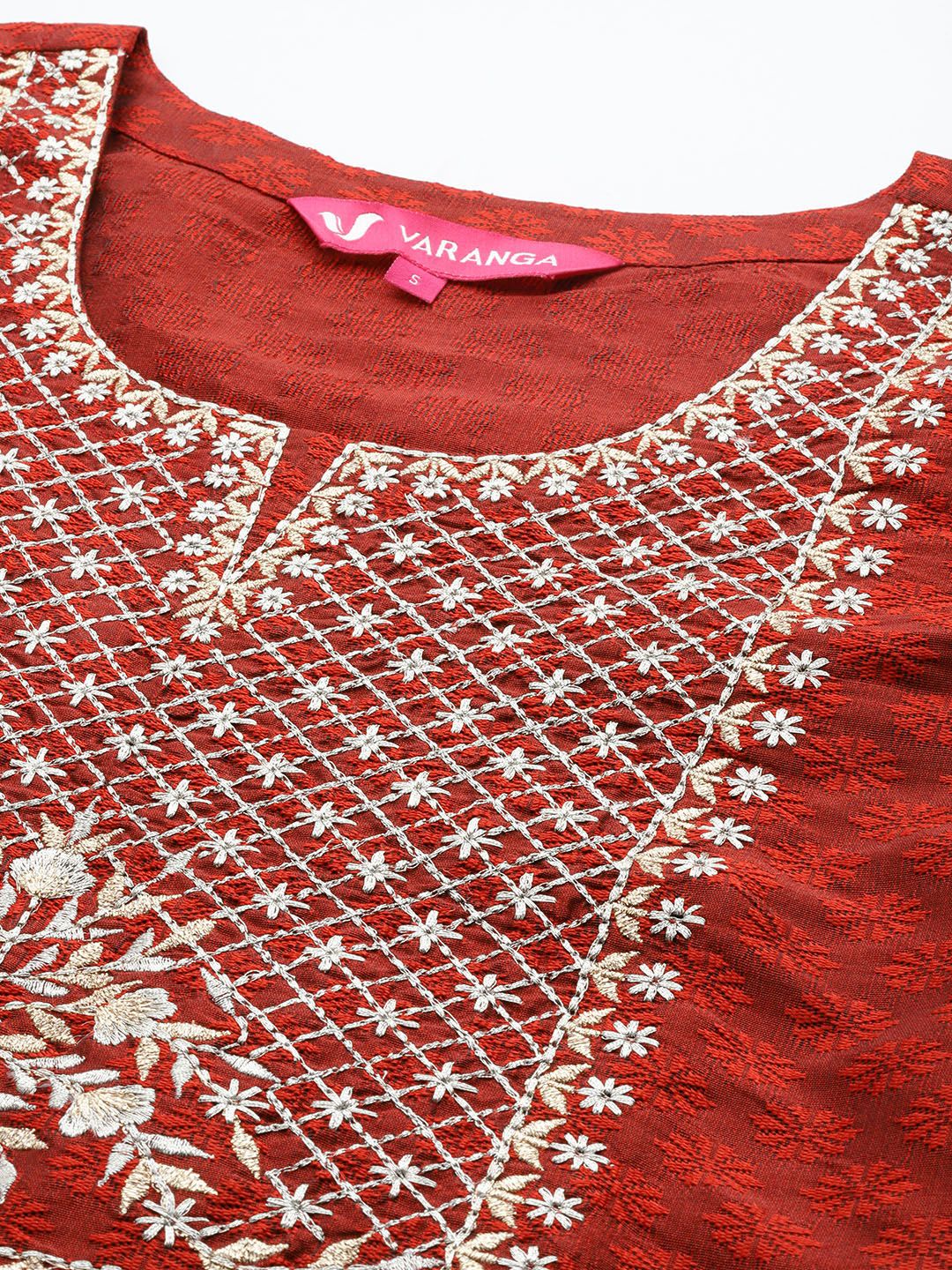 Dhiyona VA Women'sYoke Design Regular Thread Work Kurta with Trousers & With Dupatta