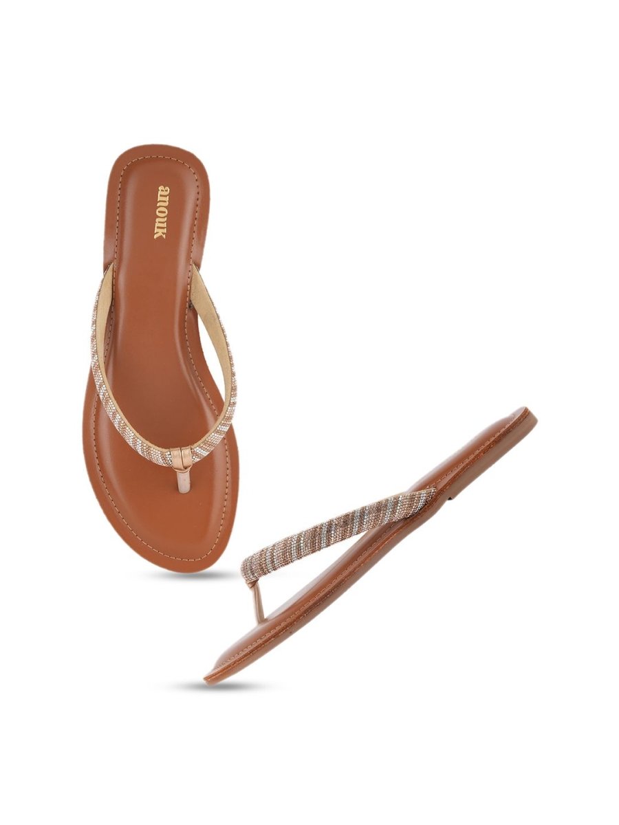 Dhiyona AK Embellished Open Toe Flats