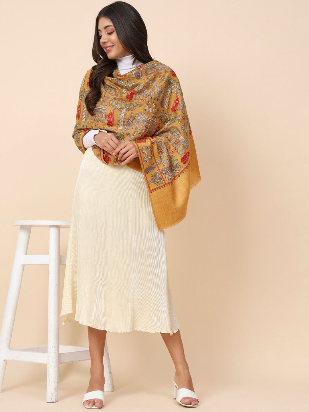 Dhiyona PA Embroidered Pure Wool Shawl