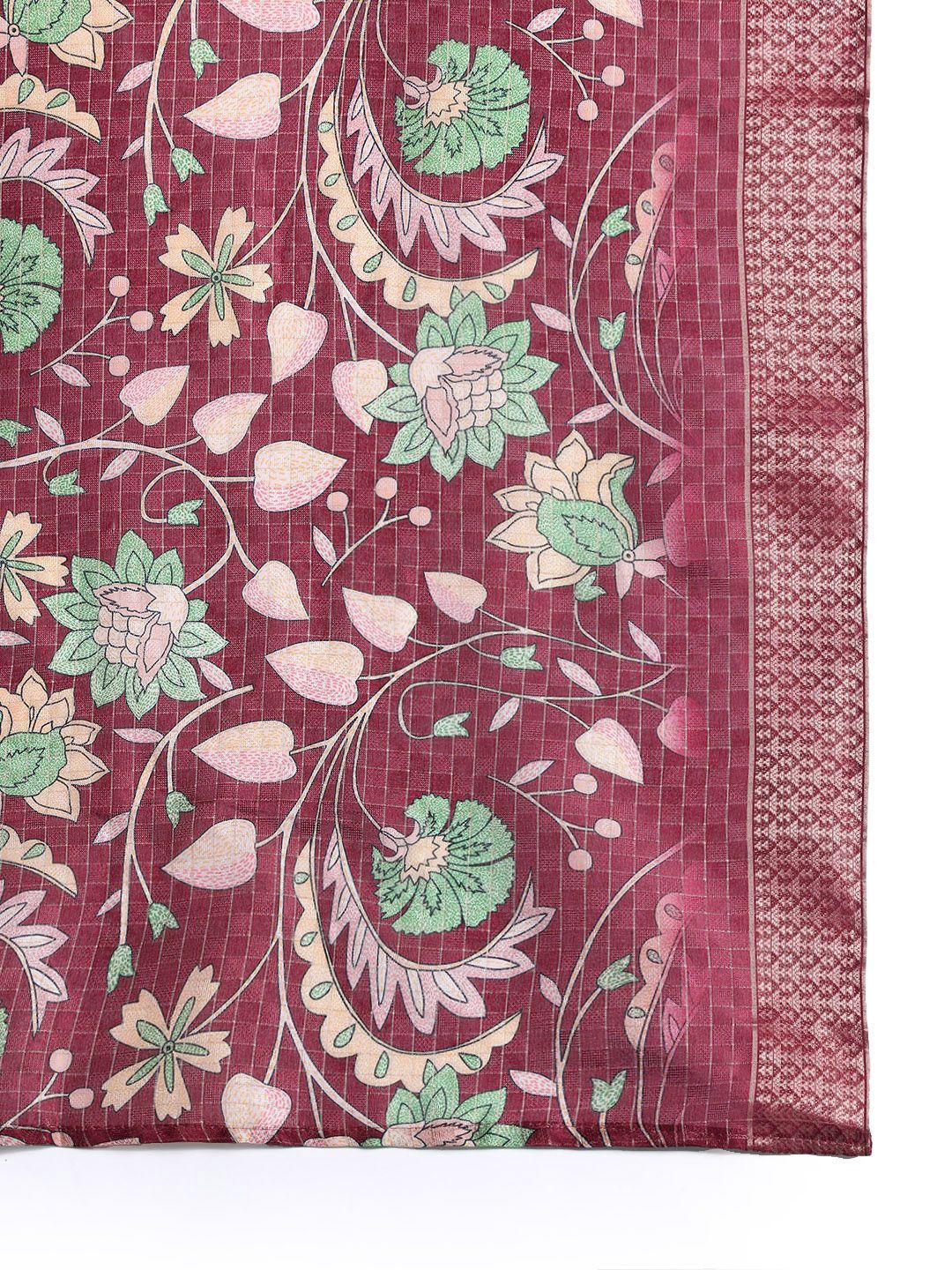 Dhiyona IE Women Floral Embroidered Thread Work Kurta With Trousers & Dupatta
