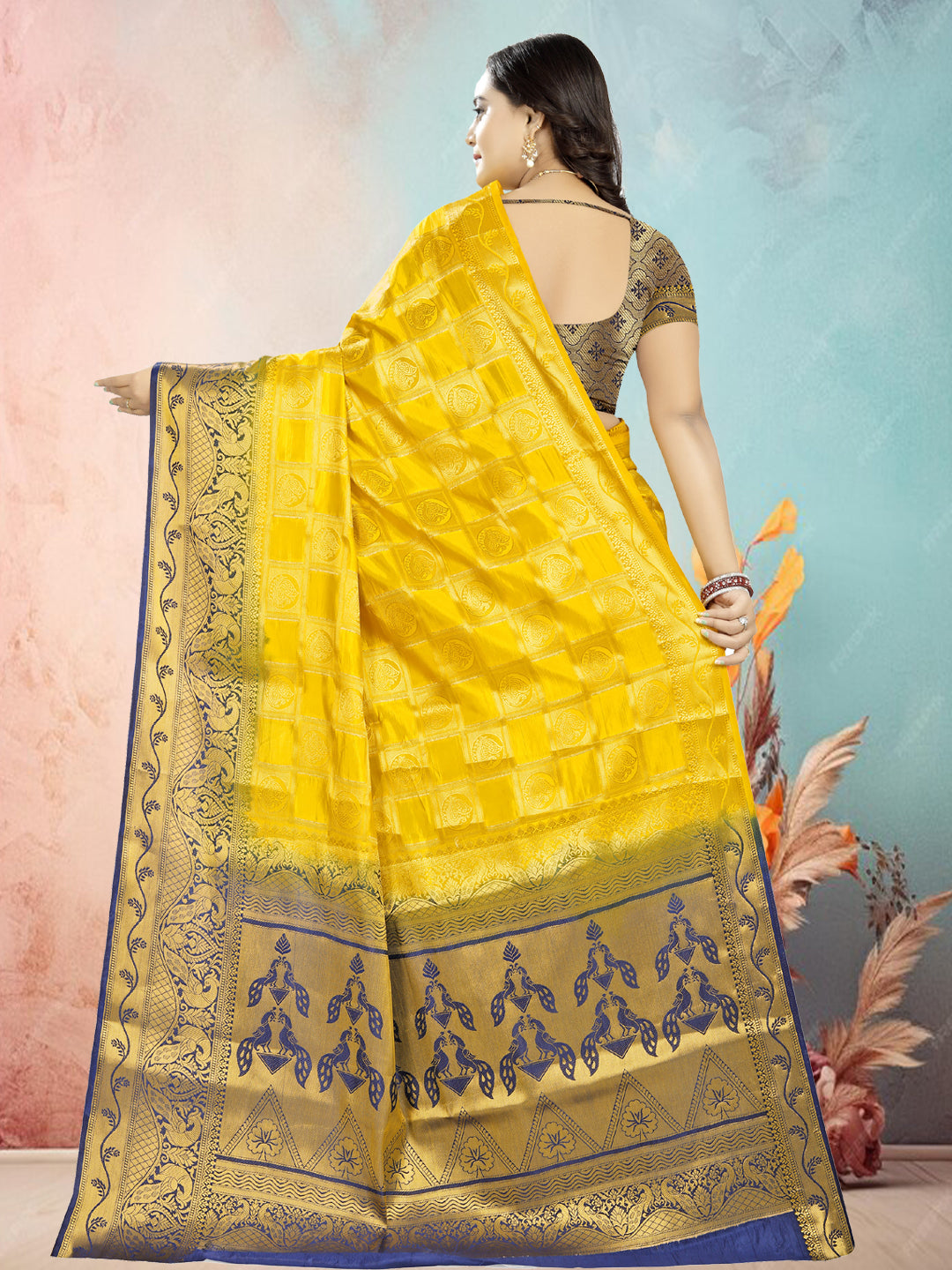 Dhiyona RV Women's Banarasi Silk With Jacquard Print Saree ( KVD682 )