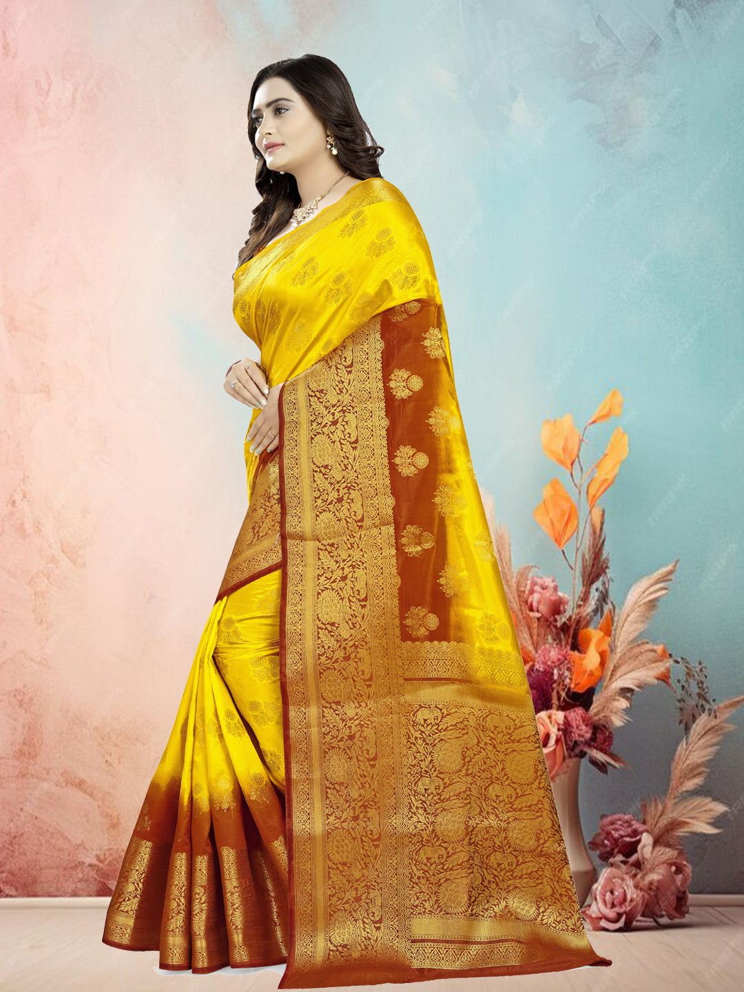 Dhiyona RV Women's Banarasi Silk With Jacquard Print Saree ( KVD686 )