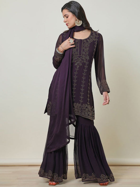 Dhiyona SO Women's Georgette Suit Set With Stone Work