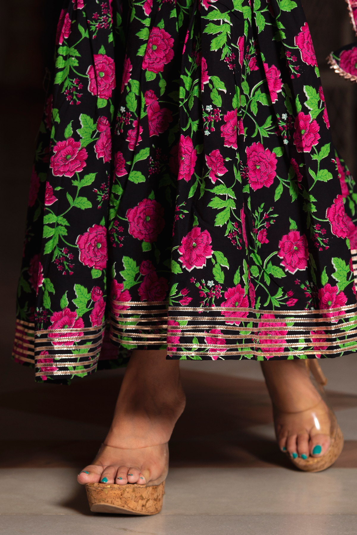 Gulmohar Cotton Hand Block Sharara Set