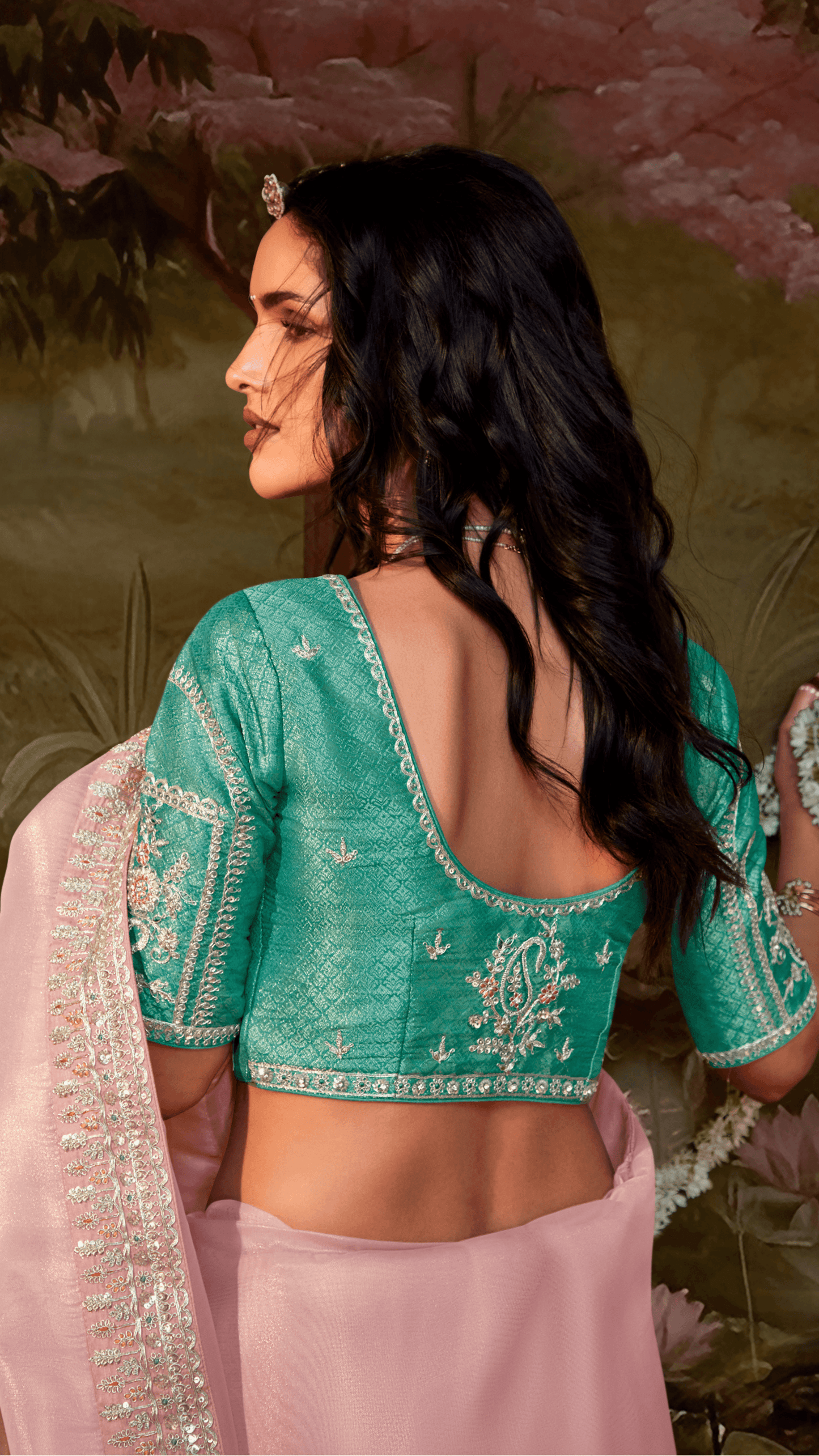 Dhiyona KM Women Organza Tissue Silk Saree